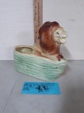 Vintage Lion Planter, marked, good condition
