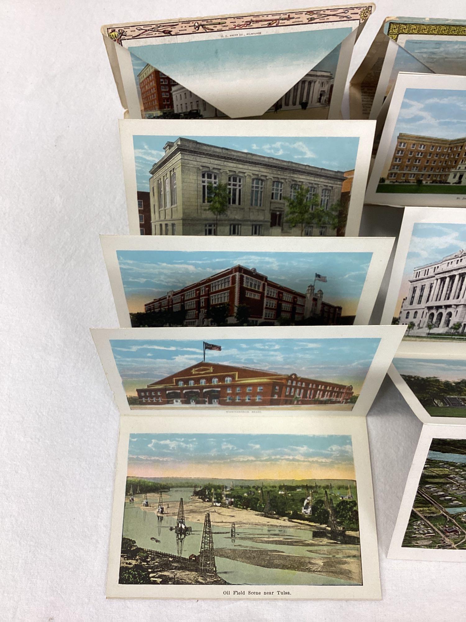 Three Early Tulsa, Oklahoma Fold Out Postcard Books