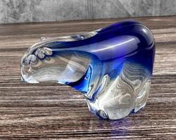 Art Glass Polar Bear Paperweight