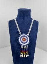 Native American Indian Rosette Beaded Necklace