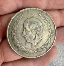 1953 Mexico Silver Cinco Pesos Coin
