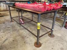 H.D. STEEL FABRICATING TABLE, approx. 36" x 94" x 1/4" (10 day delayed removal)