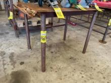 H.D. STEEL FABRICATING TABLE, approx. 48" x 36" x 1/4" (10 day delayed removal)