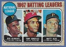 High Grade 1968 Topps #1 Batting Leaders Roberto Clemente