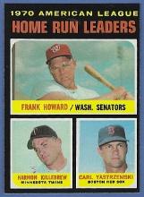 High Grade 1971 Topps #65 Home Run Leaders Harmon Killebrew Carl Yastrzemski