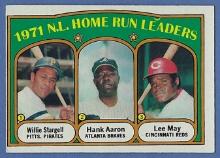 1972 Topps #89 Home Run Leaders Hank Aaron Willie Stargell