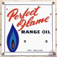 Rare Perfect Flame Range Oil SS Porcelain Pump Plate Sign