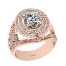 3.20 Ctw SI2/I1 Diamond 14K Rose Gold Engagement Halo Ring