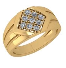 0.31 Ctw SI2/I1 Diamond 14K Yellow Gold Men's Band Ring