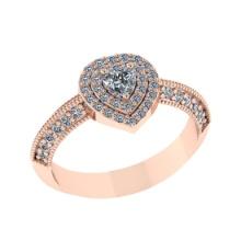 1.09 Ctw Diamond 14K Rose Gold Engagement Halo Ring
