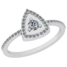 0.30 Ctw I2/I3 Diamond 14K White Gold Vintage Style Ring