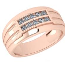 0.25 Ctw SI2/I1 Diamond 14K Rose Gold Men's Band Ring