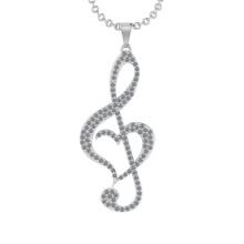 0.92 Ctw SI2/I1 Diamond Style Prong Set 14K White Gold Pendant Necklace