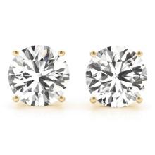 Certified 1.01 CTW Round Diamond Stud Earrings E/SI1