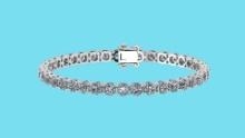 Certified 5.50 Ctw SI2/I1 Diamond Tennis Bracelet 14K White Gold Gold