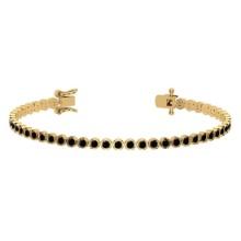 2.60 Ctw i2/i3 Treated Fancy Black Diamond 14K Yellow Gold Bracelet