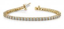 14K YELLOW GOLD 2 CTW G-H SI2/SI3 CLASSIC FOUR PRONG TENNIS BRACELET