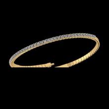 0.90 Ctw i2/i3 Diamond 14K Yellow Gold Half Bangle