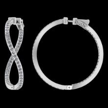 2.22 Ctw i2/i3 Diamond 14K White Gold Hoop Earrings