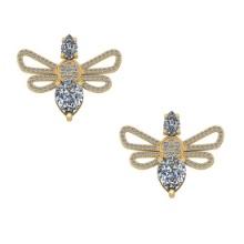 3.80 Ctw SI2/I1 Diamond 14K Yellow Gold Earrings