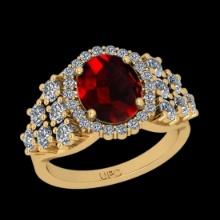 6.12 Ctw VS/SI1 Spessartite Garnet and Diamond 14K Yellow Gold Engagement Ring
