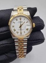 31mm Two-Tone Rolex Oysterperpetual Datejust Roman Numeral Dial Comes with Box and Appraisal