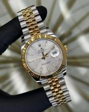 Brand New Two-Tone 41mm Rolex Silver Dial Oysterperpetual Datejust comes with Box & Papers