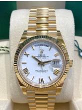 New Rolex 18kt Gold Day-Date 40mm Roman Numeral Dial Comes with Box & Papers