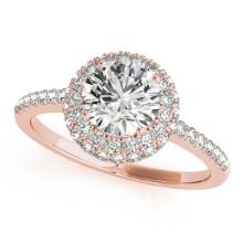 CERTIFIED 18K ROSE GOLD 1.84 CTW J-K/VS-SI1 DIAMOND HALO ENGAGEMENT RING