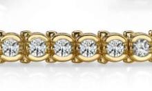 14KT YELLOW GOLD 1 CTW G-H VS2/SI1 ROUND PRONG SET TENNIS BRACELET