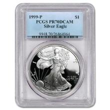 Certified Proof Silver Eagle 1999-P PR70DCAM PCGS