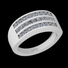 1.17 Ctw VS/SI1 Diamond Style Channel Set 10K White Gold Groom's Wedding Band Ring