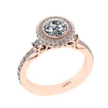 2.26 Ctw VS/SI1 Diamond 14K Rose Gold Engagement Halo Ring(ALL DIAMOND ARE LAB GROWN)
