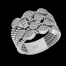 0.32 Ctw VS/SI1 Diamond 10K White Gold Groom's Wedding Band Ring