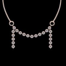 14.45 Ctw VS/SI1 Diamond 14K Rose Gold Necklace (ALL DIAMOND ARE LAB GROWN )