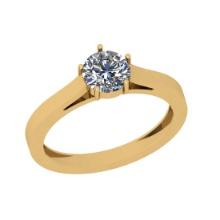 CERTIFIED 0.9 CTW K/SI1 ROUND (LAB GROWN Certified DIAMOND SOLITAIRE RING ) IN 14K YELLOW GOLD