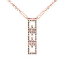 0.30 Ctw VS/SI1 Diamond Prong Set 14K Rose Gold Necklace (ALL DIAMOND ARE LAB GROWN )