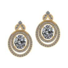 11.70 Ctw VS/SI1 Diamond Style 14K Yellow Gold Earrings ALL DIAMOND ARE LAB GROWN