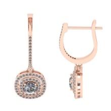 1.62 Ctw VS/SI1 Diamond Style 14K Rose Gold Earrings ALL DIAMOND ARE LAB GROWN