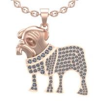 2.33 Ctw VS/SI1 Diamond 14K Rose Gold Dog Necklace (ALL LAB GROWN ARE DIAMOND)