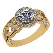 2.31 Ctw SI2/I1 Diamond Style Prong Set 18K Yellow Gold Engagement /Wedding Halo Ring