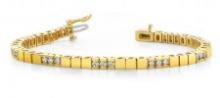 14K YELLOW GOLD 1 CTW G-H I1/I2 BUILDING BLOCK TENNIS BRACELET LAB-GROWN DIAMOND