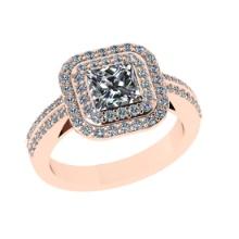 1.70 Ctw VS/SI1 Diamond 14K Rose Gold Engagement Ring (ALL DIAMOND ARE LAB GROWN )