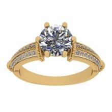 2.20 Ctw SI2/I1 Diamond Style Prong Set 18K Yellow Gold Engagement Wedding Ring