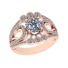 1.95 Ctw SI2/I1 Diamond Style Prong Set 18K Rose Gold Engagement Ring