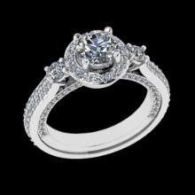 1.26 Ctw VS/SI1 Diamond Prong Set 18K White Gold Engagement Ring