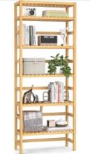Homykic Bookshelf, 6-Tier Bamboo Adjustable