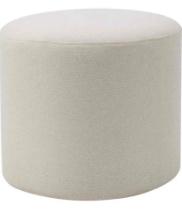 Wovenbyrd 19-Inch Wide Round Pouf Ottoman Footstoo