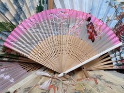 Variety of Vintage Folding Hand Fans