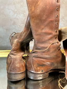 Vintage Lace-up Leather Boots